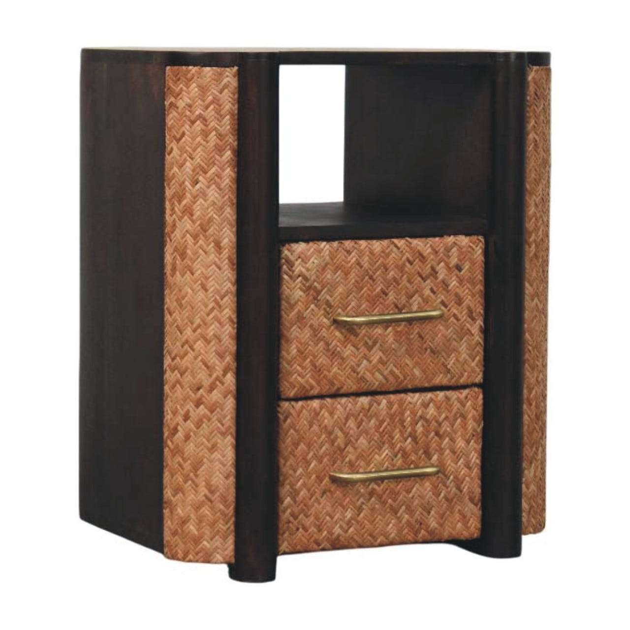 Rattan Curve Edge Accent Piece | Open Shelf
