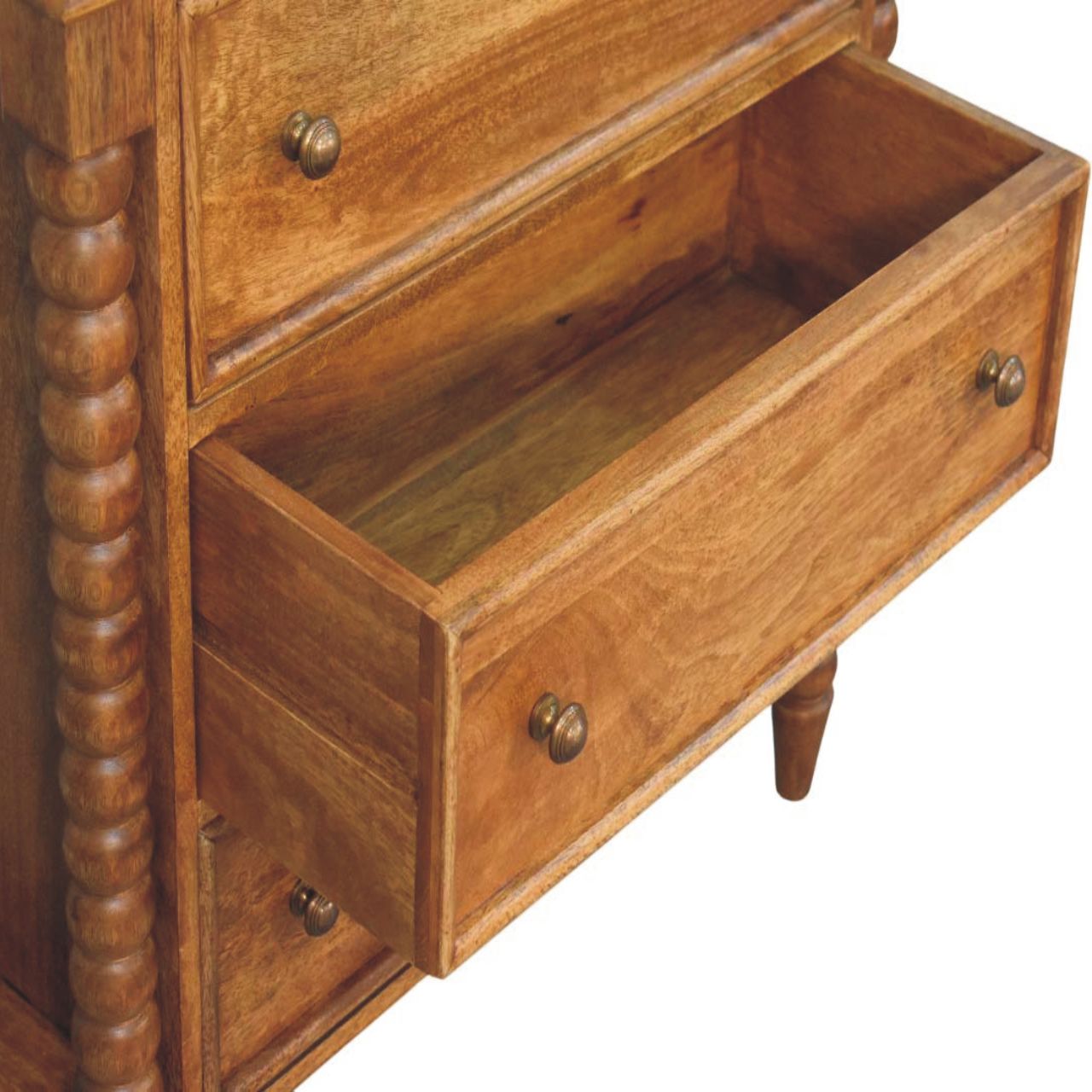 Spindle Chest of Drawers | Oak Solid Mango Wood