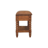 Spindle Leather Bench