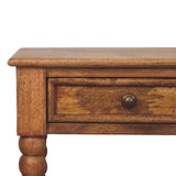 Spindle Bedside Table | Oak Solid Mango Wood Open Shelf