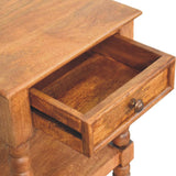 Spindle Bedside Table | Oak Solid Mango Wood Open Shelf