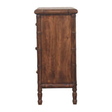 Bamboo Carved 3-Drawer Chest of Drawers | Brass Linen