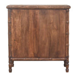 Bamboo Carved 3-Drawer Chest of Drawers | Brass Linen