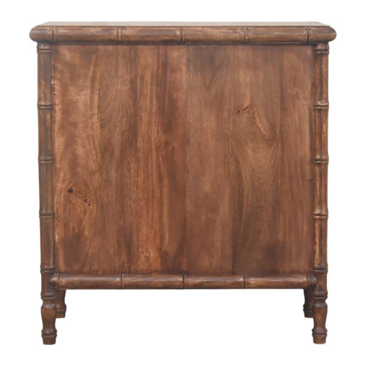 Bamboo Carved 3-Drawer Chest of Drawers | Brass Linen