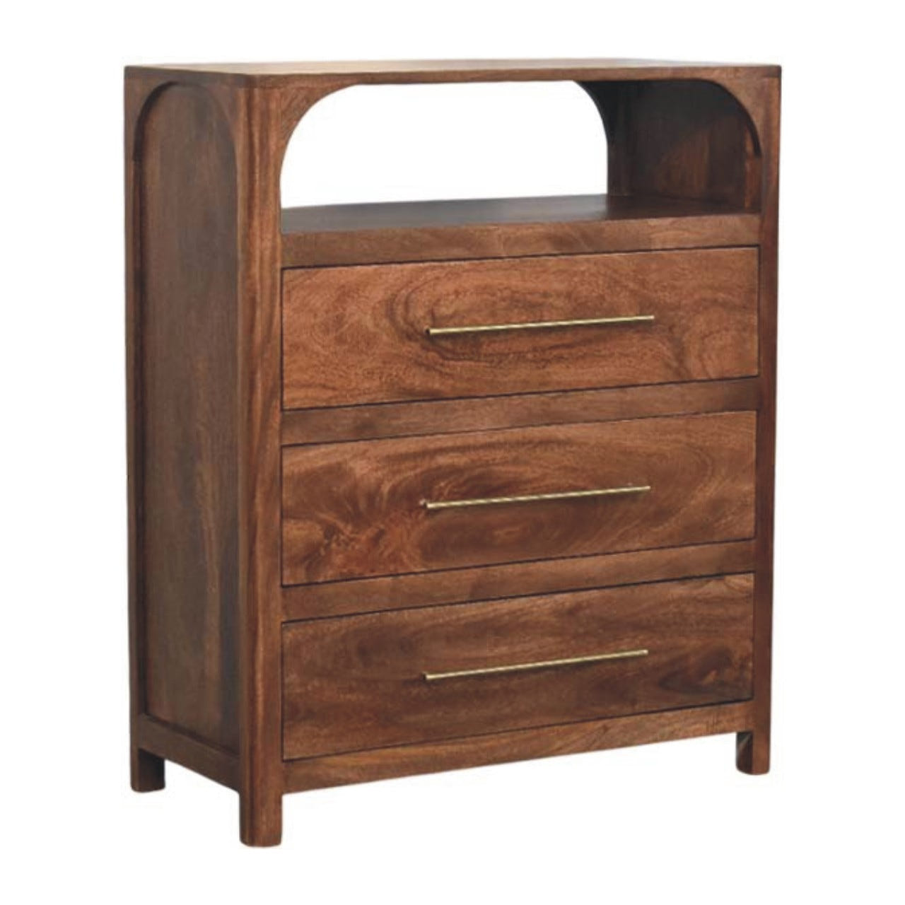 Arc-Line 3-Drawer Chest of Drawers | Linen