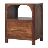 Arc-Line Bedside Table | Open Shelf