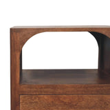 Arc-Line Bedside Table | Open Shelf