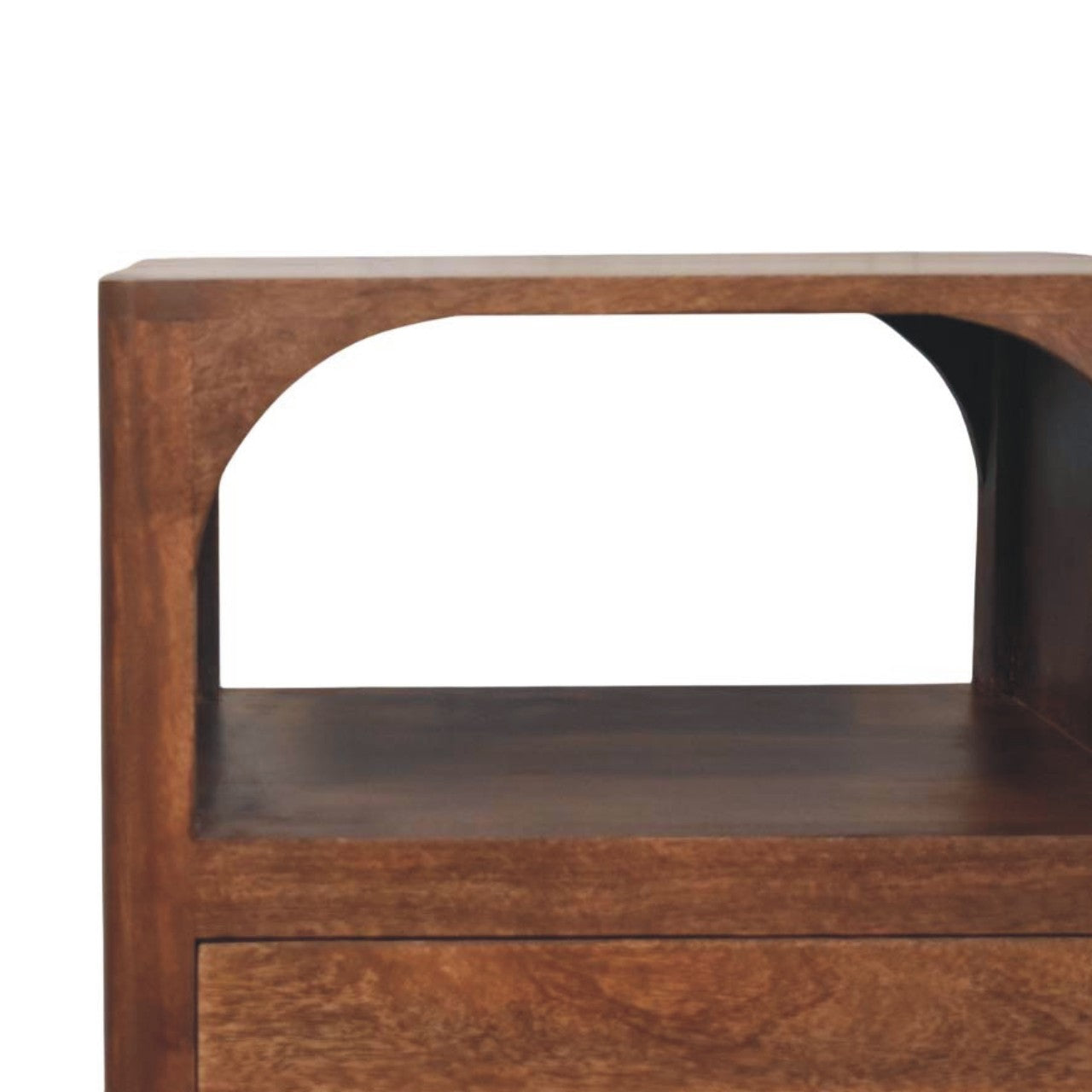 Arc-Line Bedside Table | Open Shelf