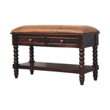Spindle Winewood Leather Bench Default Title