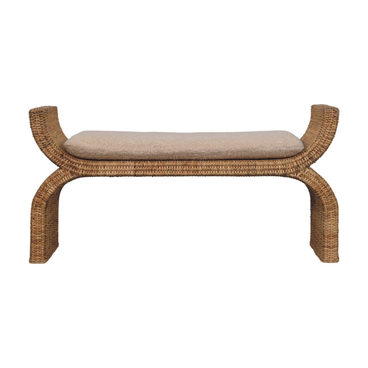 Rattan Weave Boucle Bench Default Title