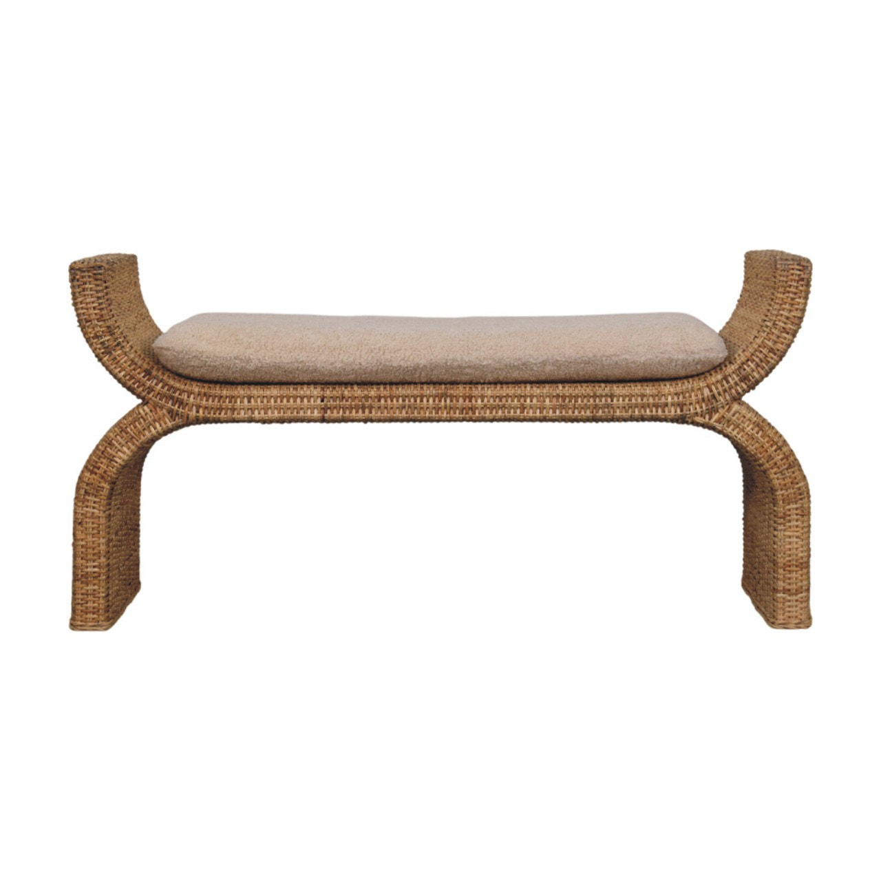 Rattan Weave Boucle Bench Default Title