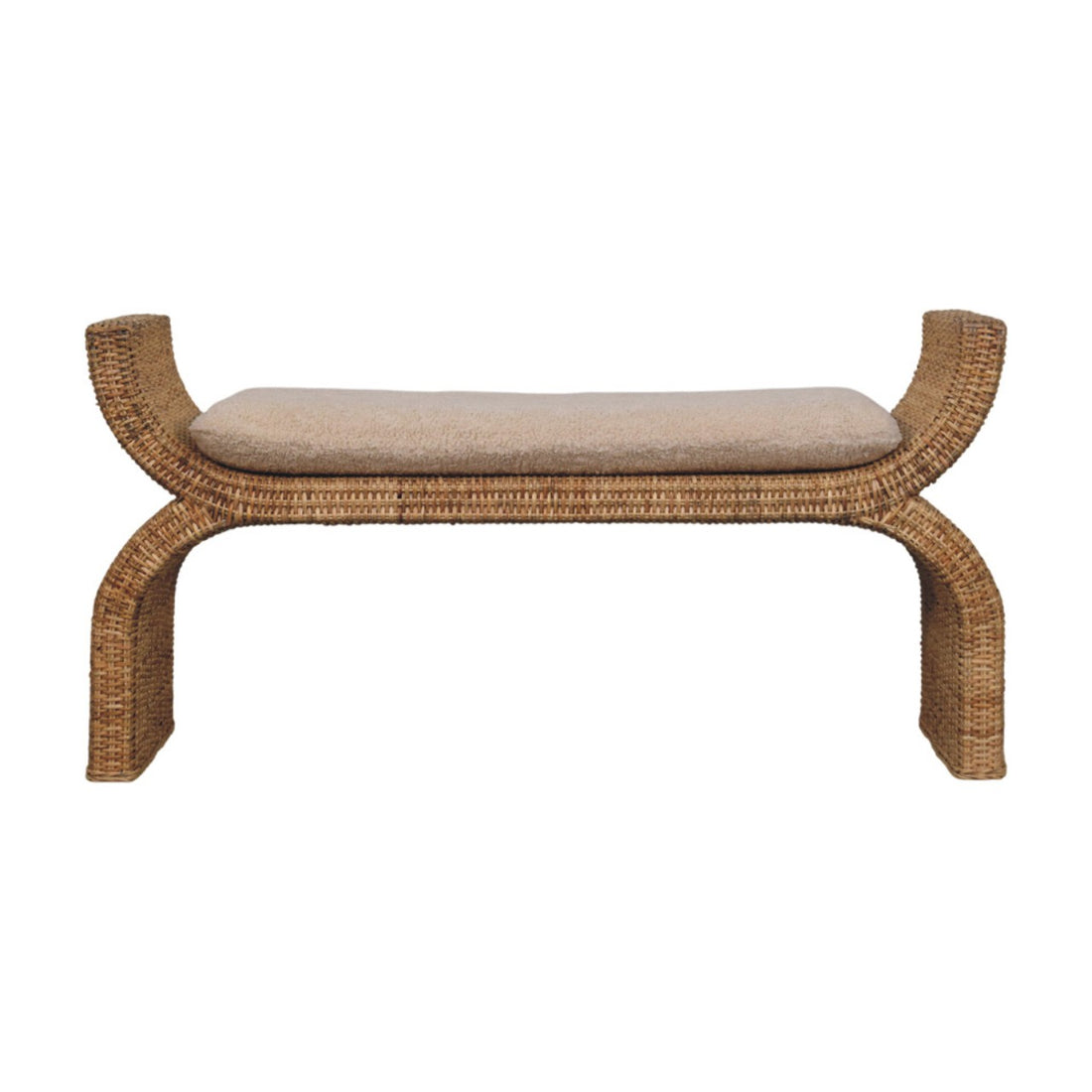 Rattan Weave Boucle Bench Default Title