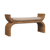Rattan Weave Boucle Bench