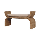 Rattan Weave Boucle Bench