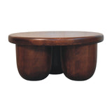 Clara Sculpted Coffee Table | Oak Solid Mango Wood Hand-Carved Default Title