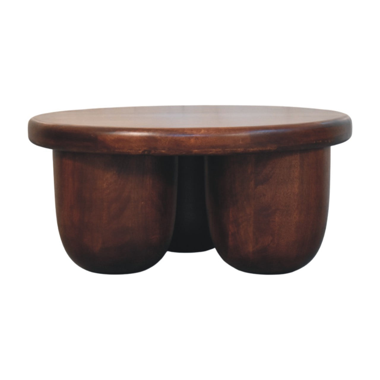 Clara Sculpted Coffee Table | Oak Solid Mango Wood Hand-Carved Default Title