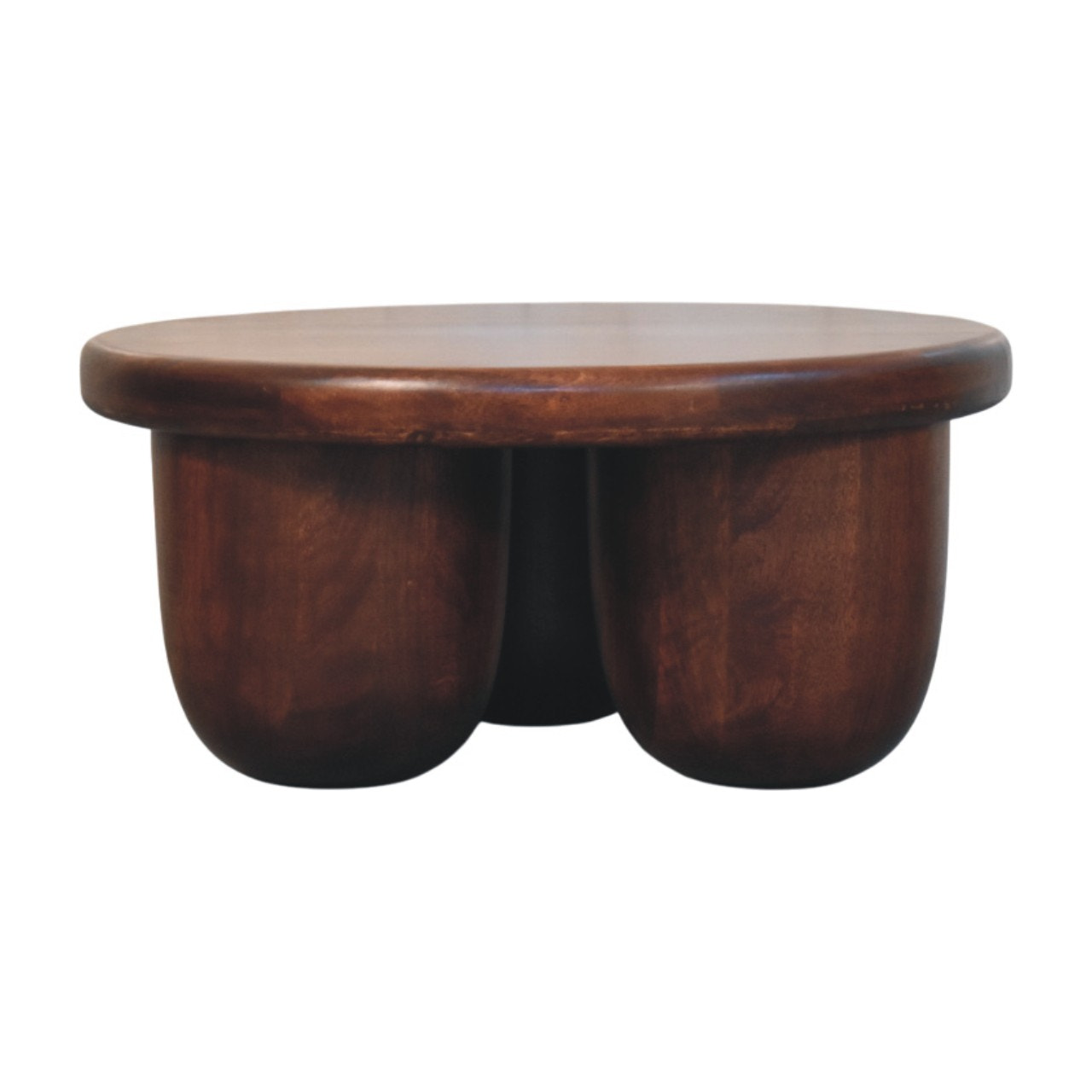 Clara Sculpted Coffee Table | Oak Solid Mango Wood Hand-Carved Default Title