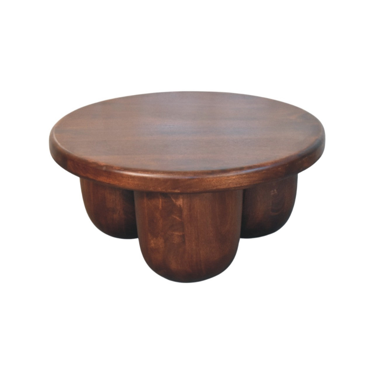 Clara Sculpted Coffee Table | Oak Solid Mango Wood Hand-Carved