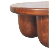 Clara Sculpted Coffee Table | Oak Solid Mango Wood Hand-Carved