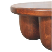 Clara Sculpted Coffee Table | Oak Solid Mango Wood Hand-Carved