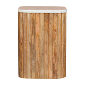 Oakish Marble Side Table Accent Piece | Oak-Ish Solid Mango Wood Marble-Effect Default Title