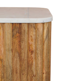 Oakish Marble Side Table Accent Piece | Oak-Ish Solid Mango Wood Marble-Effect