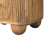 Aurora Marble Bedside Table | Marble-Effect Solid Mango Wood