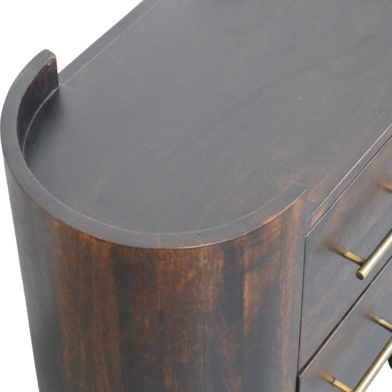 Velvet Mocha Curve Bedside