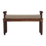 Spindle Amber Linen Bench Default Title