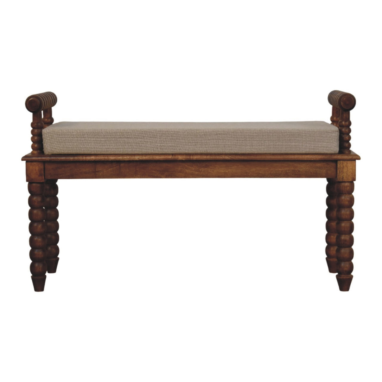 Spindle Amber Linen Bench Default Title