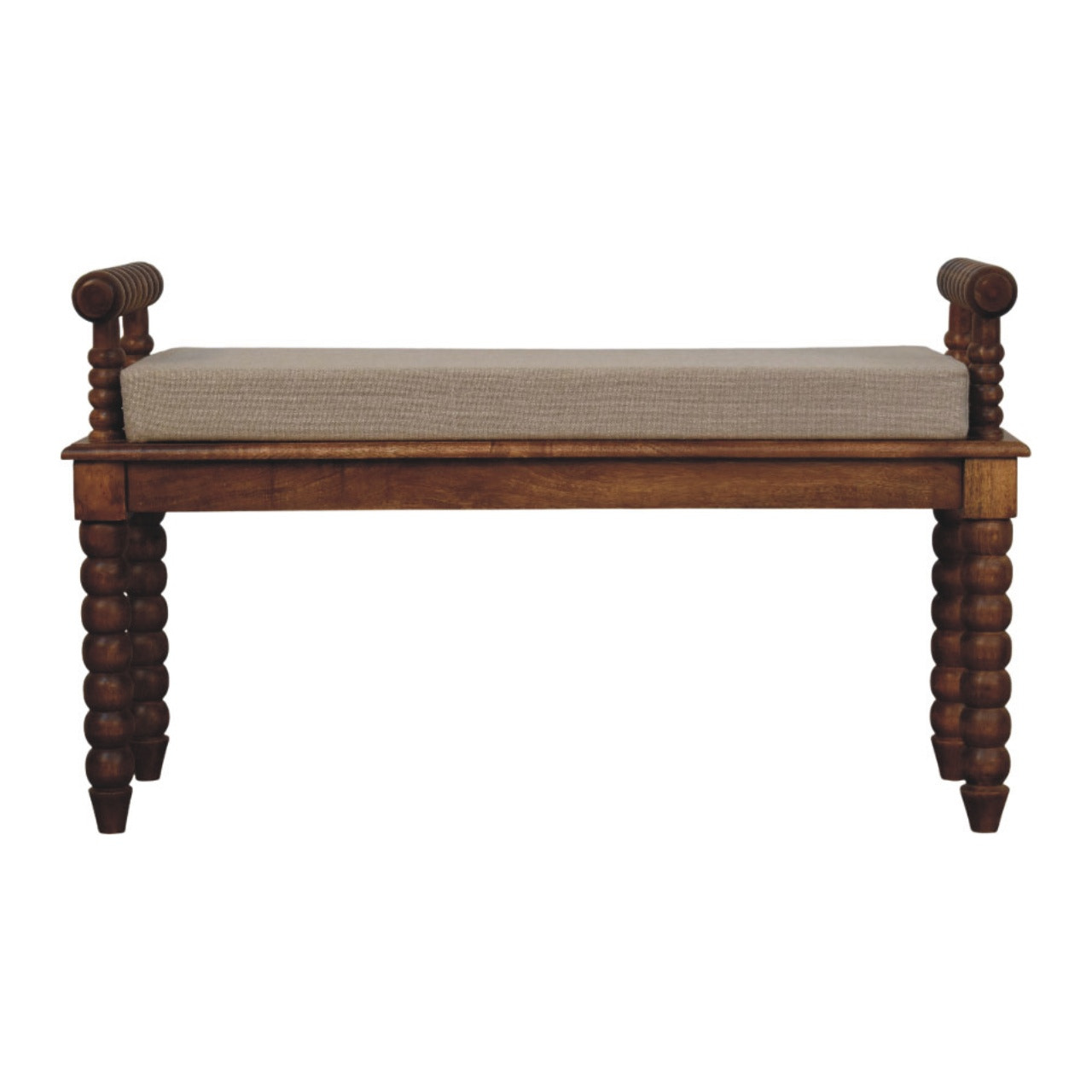 Spindle Amber Linen Bench Default Title