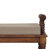 Spindle Amber Linen Bench
