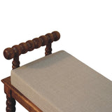 Spindle Amber Linen Bench