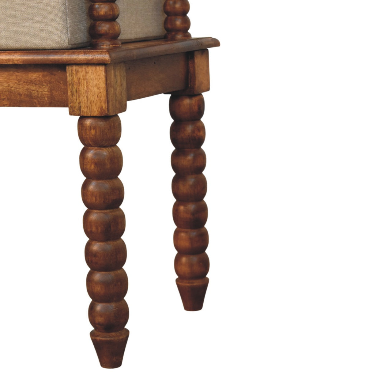 Spindle Amber Linen Bench