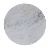 Marble Top Bulla Side Table Accent Piece | Marble-Effect Solid Mango Wood