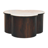 Verona Marble Coffee Table | Marble-Effect Solid Mango Wood Default Title
