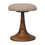 Boucle Teak Accent Stool Default Title