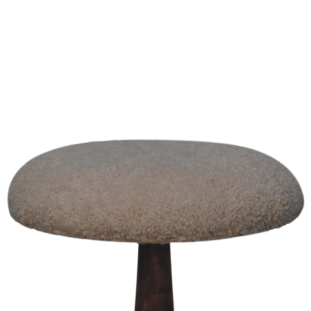 Boucle Teak Accent Stool