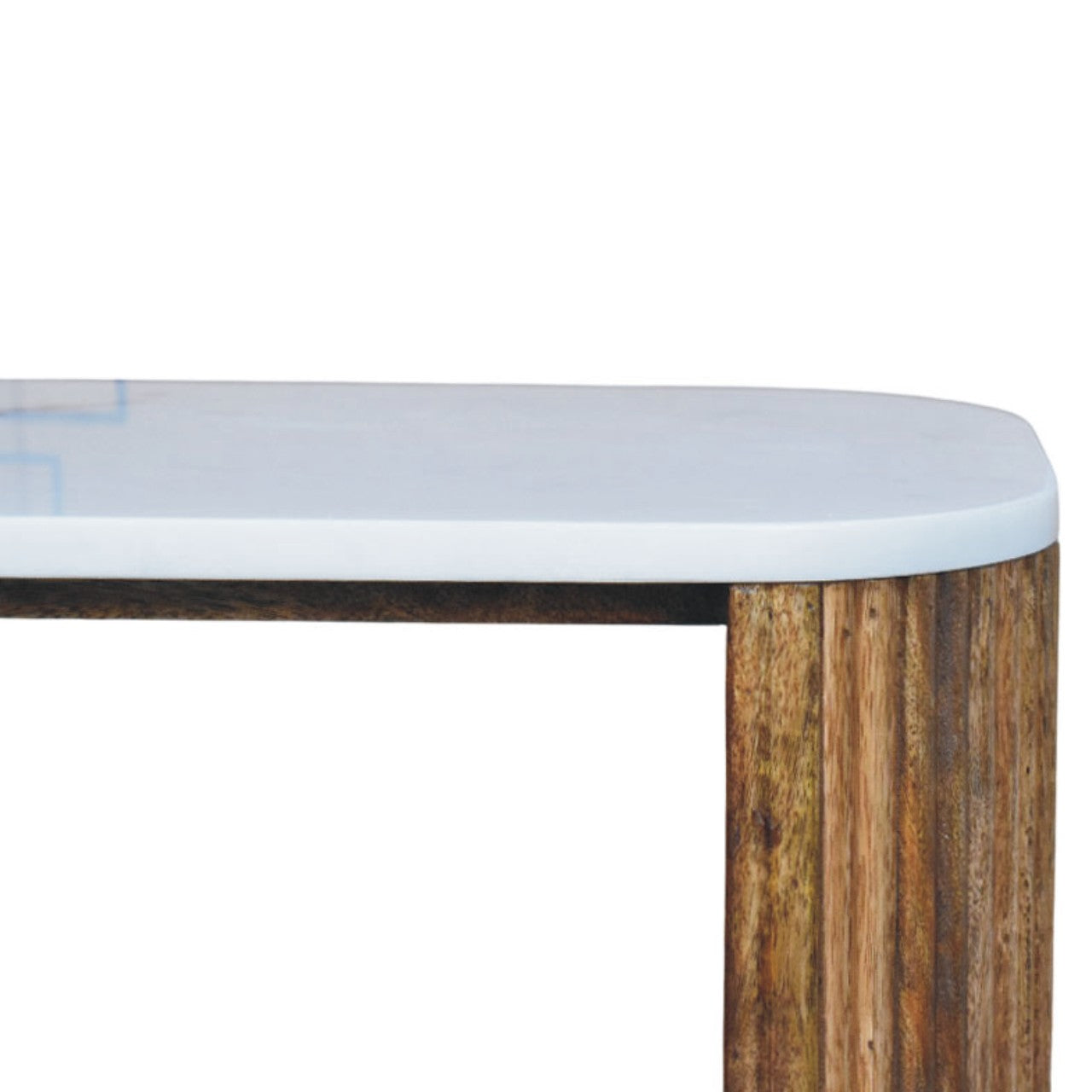 Beaumont Marble Bedside Table | Marble-Effect Solid Mango Wood