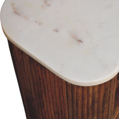 Beaumont Marble Bedside Table | Marble-Effect Solid Mango Wood