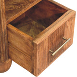 Beaumont Marble Bedside Table | Marble-Effect Solid Mango Wood