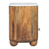 Beaumont Marble Bedside Table | Marble-Effect Solid Mango Wood