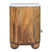 Beaumont Marble Bedside Table | Marble-Effect Solid Mango Wood