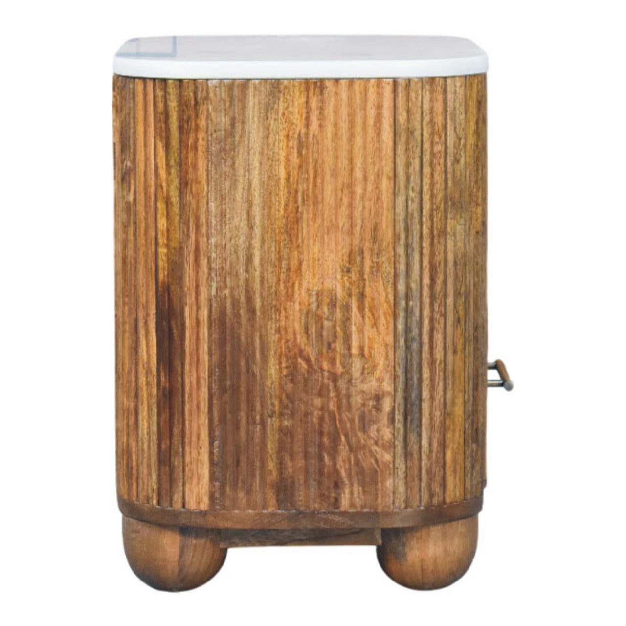 Beaumont Marble Bedside Table | Marble-Effect Solid Mango Wood