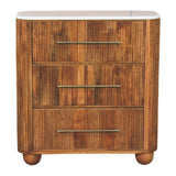 Beaumont Marble Chest of Drawers | Marble-Effect Solid Mango Wood Default Title