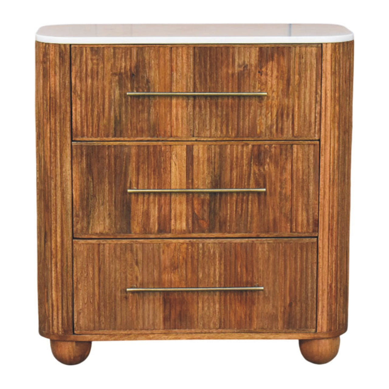 Beaumont Marble Chest of Drawers | Marble-Effect Solid Mango Wood Default Title
