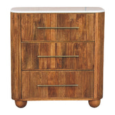 Beaumont Marble Chest of Drawers | Marble-Effect Solid Mango Wood Default Title