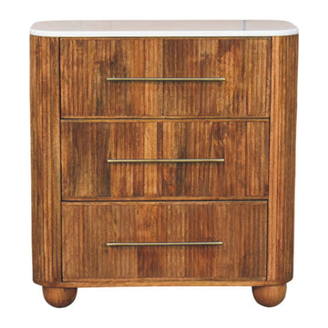 Beaumont Marble Chest of Drawers | Marble-Effect Solid Mango Wood Default Title