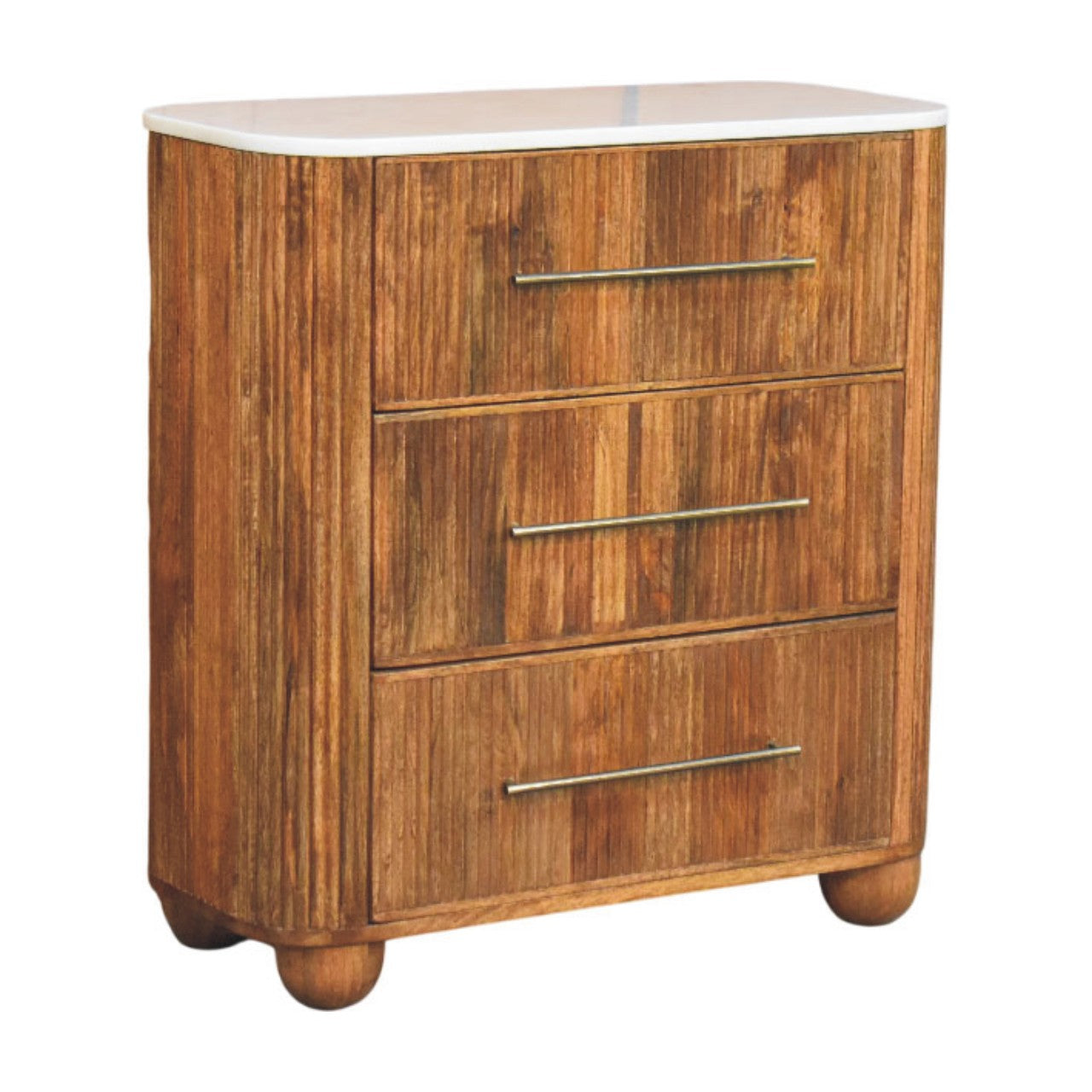 Beaumont Marble Chest of Drawers | Marble-Effect Solid Mango Wood