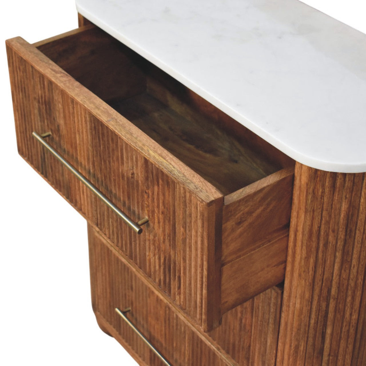 Beaumont Marble Chest of Drawers | Marble-Effect Solid Mango Wood